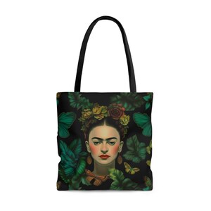 Botanical Tote Bag Frida Kahlo Gifts Mexicana Artist Bag Market Grocery Tote Bag Best Friend Gift Work Tote Mom Grandma Sister Teacher Gift image 2