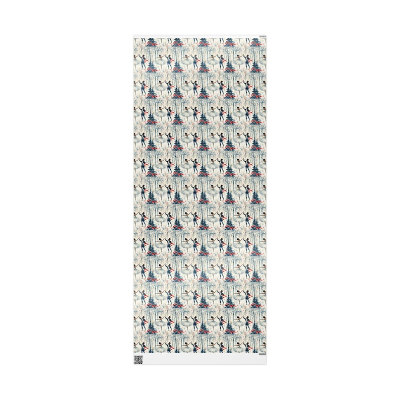 African American Wrapping Paper Roll Black Nutcracker & Black Ballerina Christmas Gift Wrap, Afrocentric Black Girl Boy Holiday Gift Wrap image 3