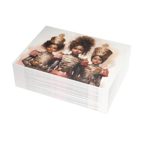 Black Girl Nutcracker Christmas Soldiers Black African American Christmas Cards Afro XMAS Greeting Cards Afrocentric Holiday Boxed Card Sets image 2