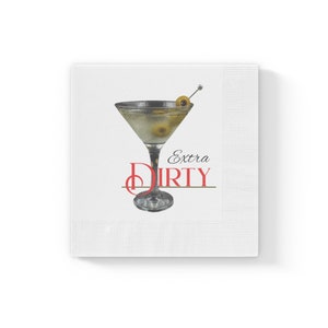 Extra Dirty Martini Custom Cocktail Paper Napkins Dirty Martini Cocktail Napkins Olive Cocktail Napkins Martini Cocktail Napkins Party Decor