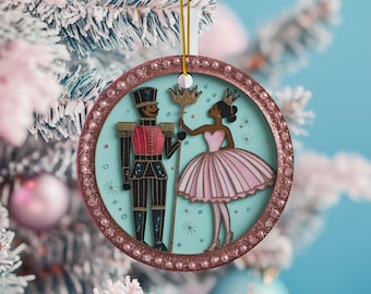 Black African American Christmas Decoration Black Nutcracker & Black Ballerina Christmas Ornament Black African American Christmas Ornaments