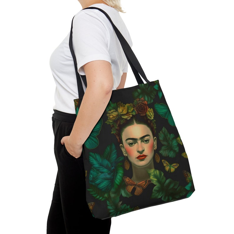 Botanical Tote Bag Frida Kahlo Gifts Mexicana Artist Bag Market Grocery Tote Bag Best Friend Gift Work Tote Mom Grandma Sister Teacher Gift image 1