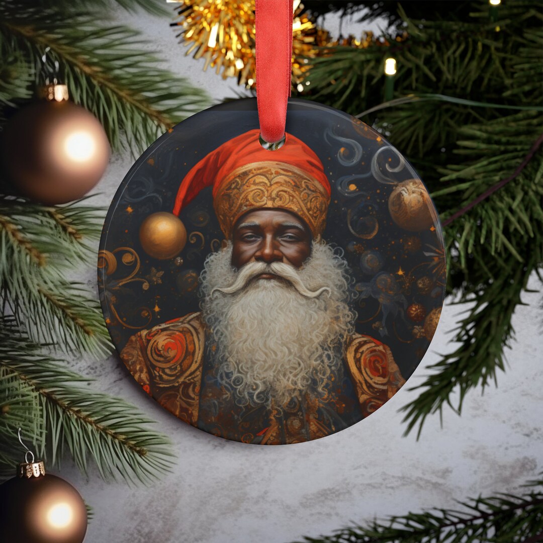 Black Santa Christmas Ornaments African American Santa Ornament Gift