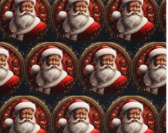 Black Santa Christmas Custom Gift Wrap, Black Gift Wrapping Paper Roll, Black Christmas Gift Wrapping Paper, African American Black Gift Bag