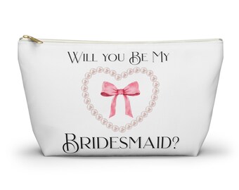 Custom Bridesmaid Makeup Bag Pouch - Bridesmaids Gifts - Will You Be My Bridesmaid Box Gift - Proposal Makeup Cosmetic Bag, Bridesmaid Gift