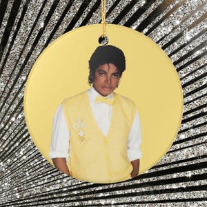 Michael Jackson Inspired Christmas Ornament Gift in Box African American Christmas Decor Michael 90s Pop Music Fan Gift Double-Side Ornament