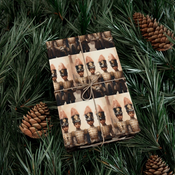 Black Christmas Gift Wrap African American Nutcracker Gift Christmas Gift Wrapping Paper Roll Black People Gift Holiday Christmas Gift Wrap
