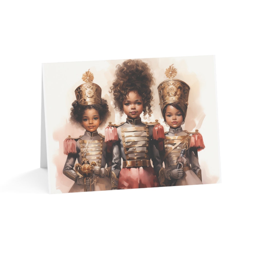 Nutcracker Black Christmas Nutcracker Holiday Cards, Black Greeting ...