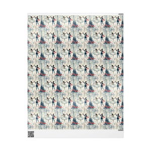 African American Wrapping Paper Roll Black Nutcracker & Black Ballerina Christmas Gift Wrap, Afrocentric Black Girl Boy Holiday Gift Wrap image 2
