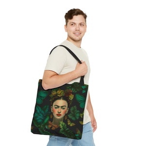 Botanical Tote Bag Frida Kahlo Gifts Mexicana Artist Bag Market Grocery Tote Bag Best Friend Gift Work Tote Mom Grandma Sister Teacher Gift image 3