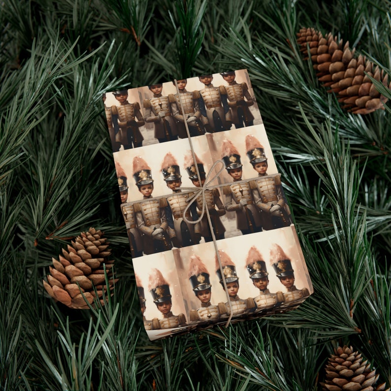 Black Christmas Gift Wrap African American Nutcracker Gift Christmas Gift Wrapping Paper Roll Black People Gift Holiday Christmas Gift Wrap image 5