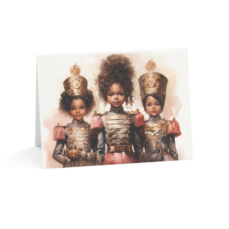 Black Girl Nutcracker Christmas Soldiers Black African American Christmas Cards Afro XMAS Greeting Cards Afrocentric Holiday Boxed Card Sets image 6