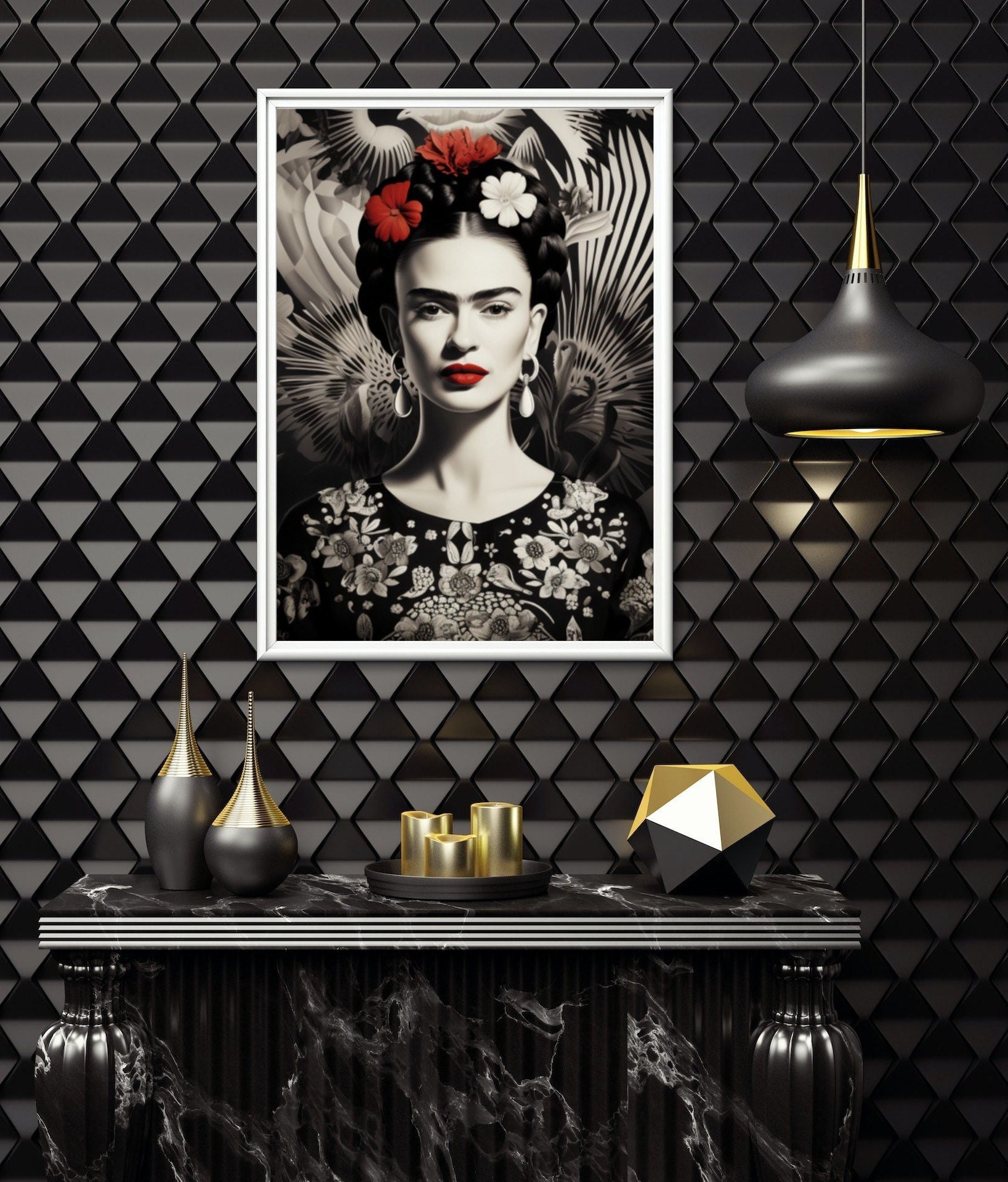 Mexican Wall Art Frida Kahlo Wall Art Gift Frida Kahlo Decorative Poster Print Wall Art Gift Trendy Prints  Maximalist Art Frida Mexican Art