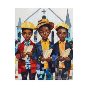 Black Boys With Books Art Print: Afrocentric Home Decor