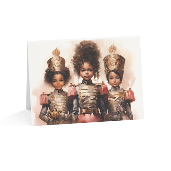 Black Girl Nutcracker Christmas Soldiers Black African American Christmas Cards Afro XMAS Greeting Cards Afrocentric Holiday Boxed Card Sets