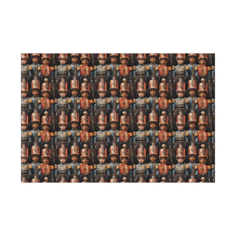 Black Christmas Nutcracker Wrapping Paper Holiday Gift Wrap African American Nutcracker Gift Black People Gift Wrap Unique Holiday Gift Wrap image 8