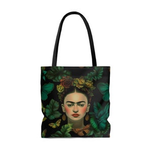 Botanical Tote Bag Frida Kahlo Gifts Mexicana Artist Bag Market Grocery Tote Bag Best Friend Gift Work Tote Mom Grandma Sister Teacher Gift image 4