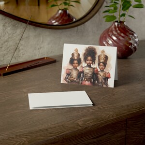 Black Girl Nutcracker Christmas Soldiers Black African American Christmas Cards Afro XMAS Greeting Cards Afrocentric Holiday Boxed Card Sets image 8