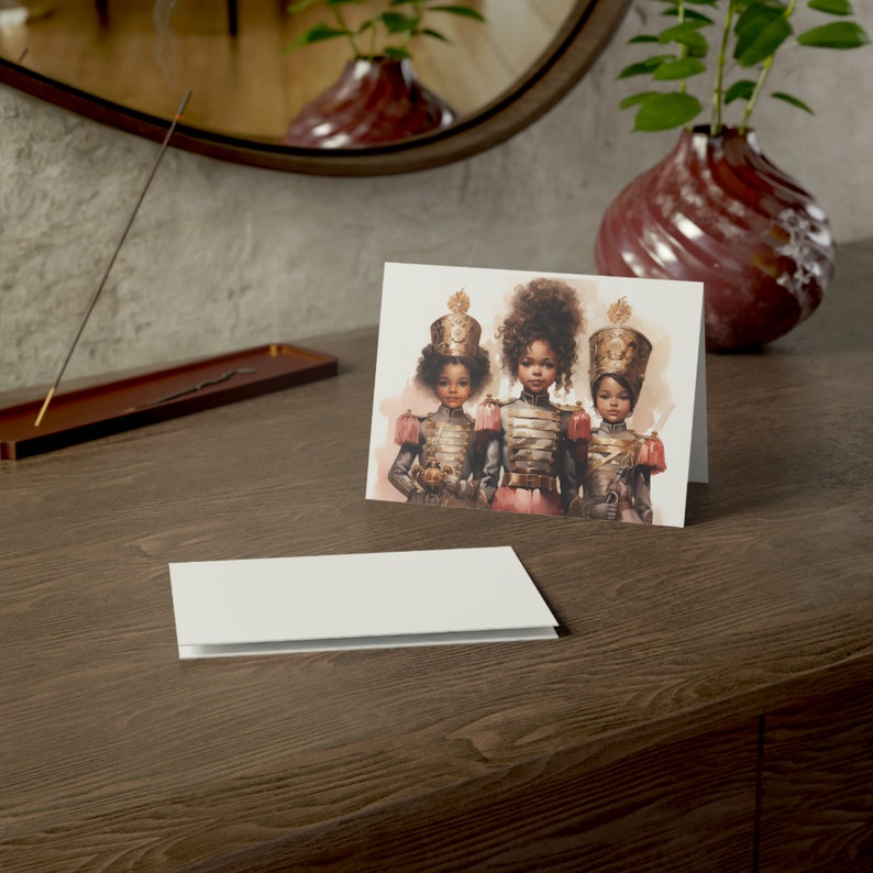 Black Girl Nutcracker Christmas Soldiers Black African American Christmas Cards Afro XMAS Greeting Cards Afrocentric Holiday Boxed Card Sets image 8