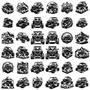 Peut inclure: Une collection d'illustrations en noir et blanc repr&eacute;sentant des v&eacute;hicules tout-terrain conduisant sur un terrain montagneux. Les illustrations sont de styles vari&eacute;s, notamment des vues de c&ocirc;t&eacute;, des vues de face et des gros plans. Certaines illustrations montrent les v&eacute;hicules en train de monter des collines, tandis que d'autres les montrent en train de traverser des vall&eacute;es. Les illustrations sont parfaites pour une utilisation dans une vari&eacute;t&eacute; de projets, tels que des designs de t-shirts, des graphismes de sites Web et des publications sur les m&eacute;dias sociaux.