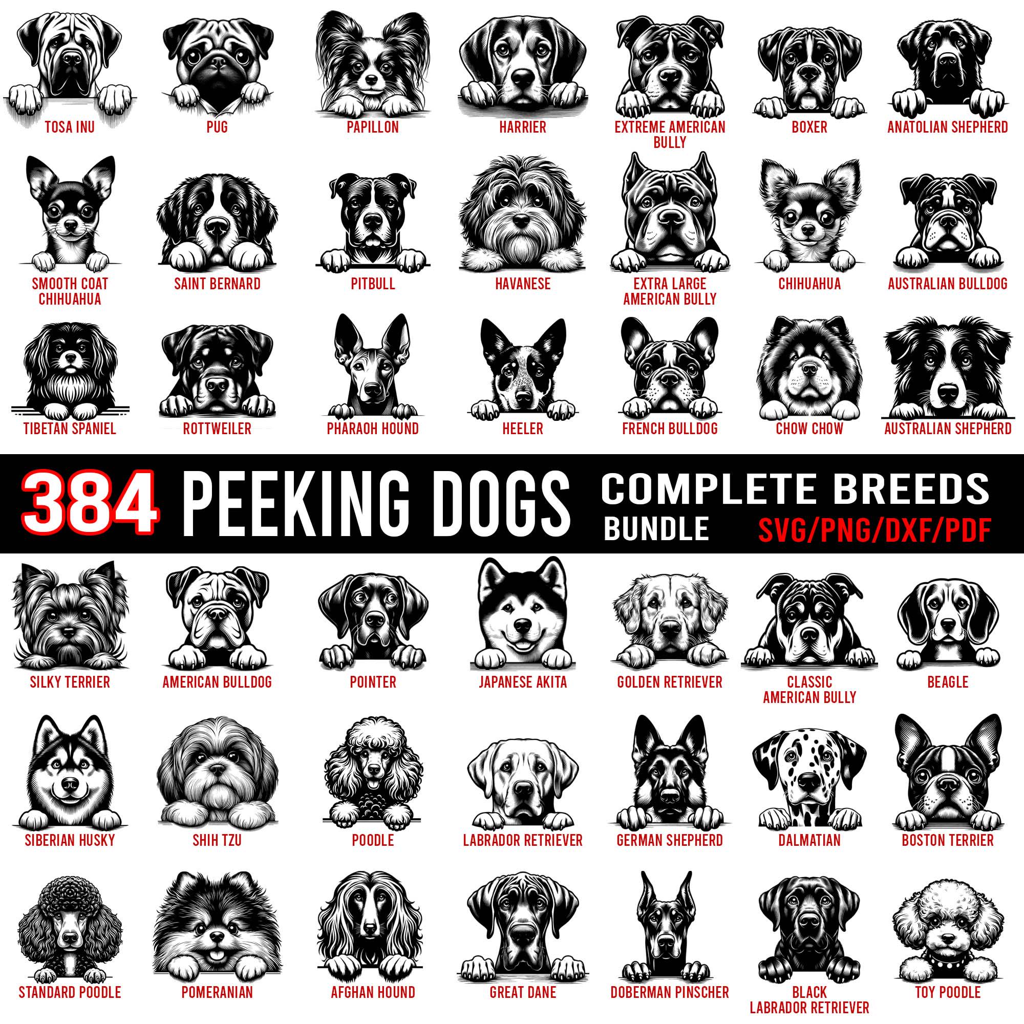 Peeking Dog Breeds SVG – 384 Dog Head Graphics (pdf, Png, Dxf) - Etsy