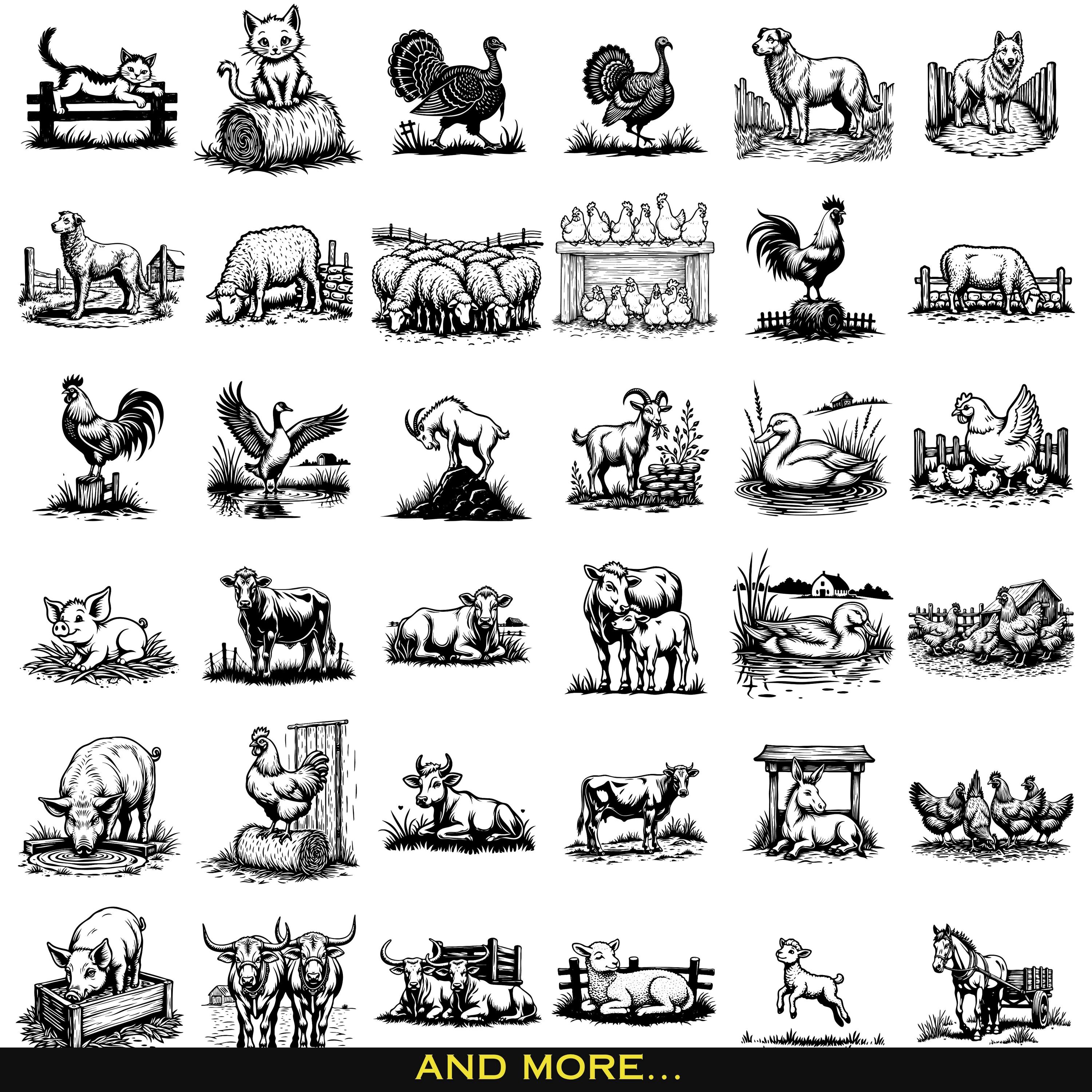 Farm Animals SVG PNG Bundle, Cricut Laser Cut Files - Etsy