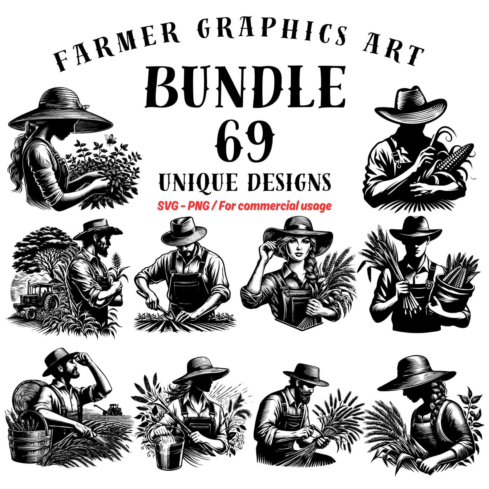 Farmer SVG Bundle: Vintage Farming Graphics for Cricut (digital ...