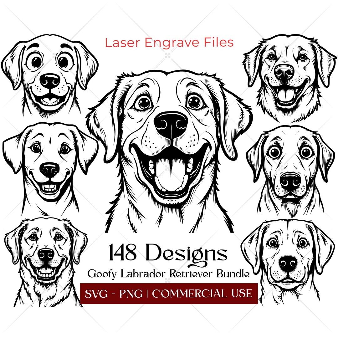 Labrador Retriever Funny Svg & Png Bundle Laser Engrave Files for ...