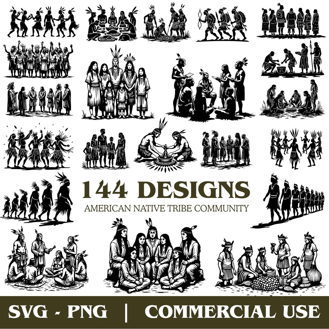 Native Community SVG & PNG Bundle, Tribal and Cultural Clipart for ...