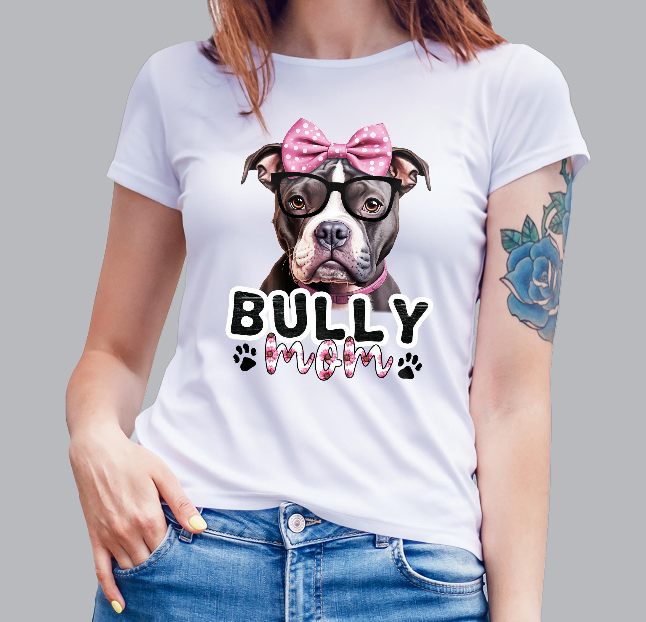 Designer Bully American Bully or Pitbull Dog PNG Sublimation Design - Bully Mom ...