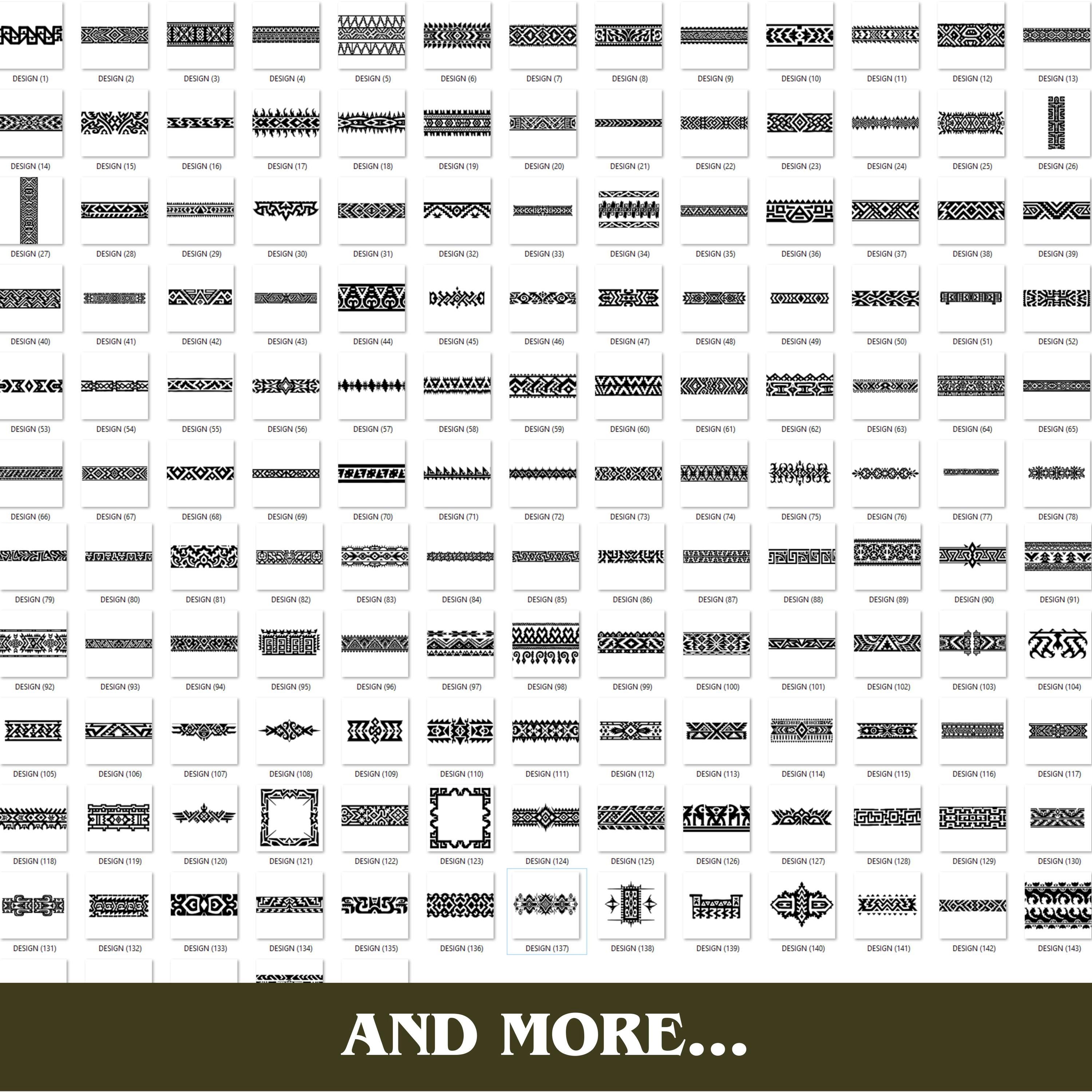 Aztec Tribal Borders Laser Engrave Files, Geometric Designs (SVG, PNG ...