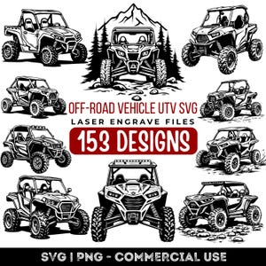 Off-road voertuig UTV Svg & png-bundel lasergraveerbestanden voor hout acryl metaal DIY Craft digitale download