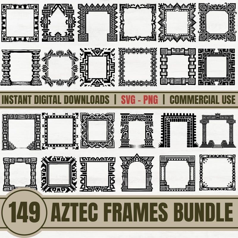 Aztec Frames Svg - Etsy