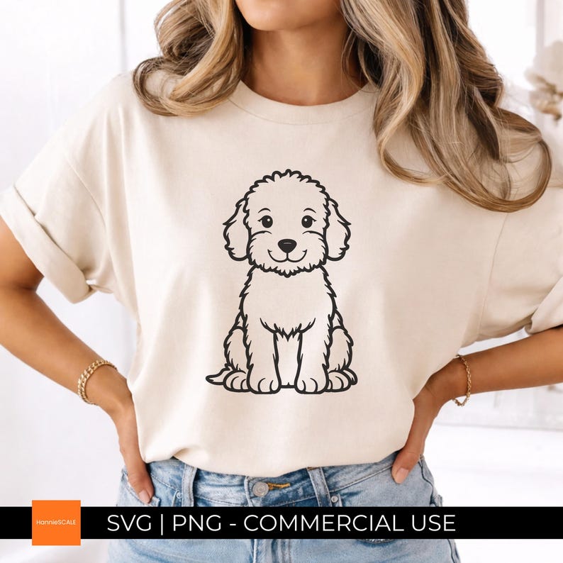 Goldendoodle Line Art Clipart SVG Bundle for Cricut Vinyl, Minimalist ...