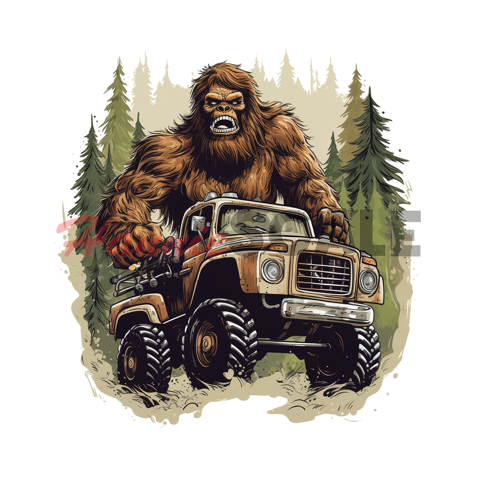 Sasquatch Riding Zebra Bigfoot PNG Sublimation Design - Sasquatch Riding on Monster Track ...
