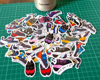 Climbing Stickers: Climbing Shoe Stickers Random Selection. Gifts for Climbers. Handmade and customisable. Hydro Flask and Laptop Stickers