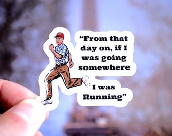 Run Forest Run Sticker: Handmade Vinyl Decal for Hydro Flasks & Laptops