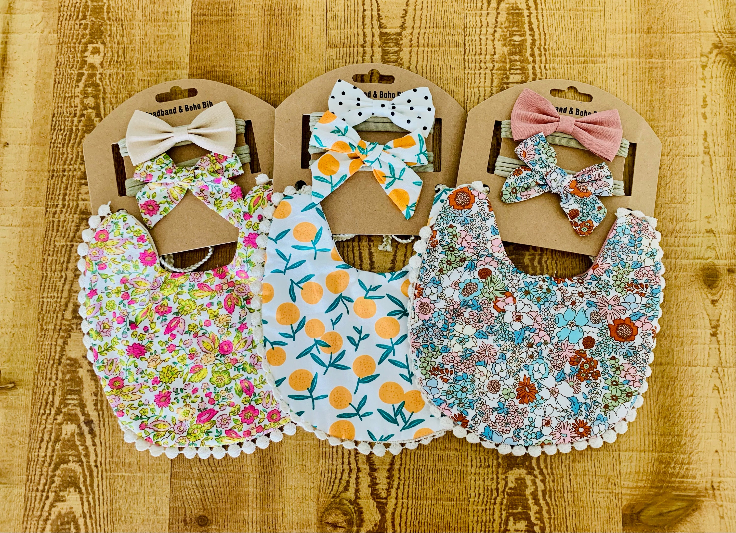 Bib Baby Girl Floral Set of 3 - Etsy