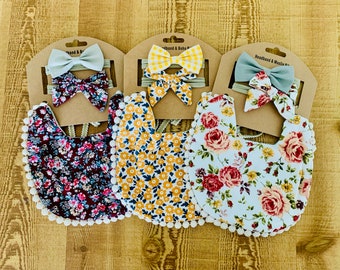 bib baby girl floral set of 3