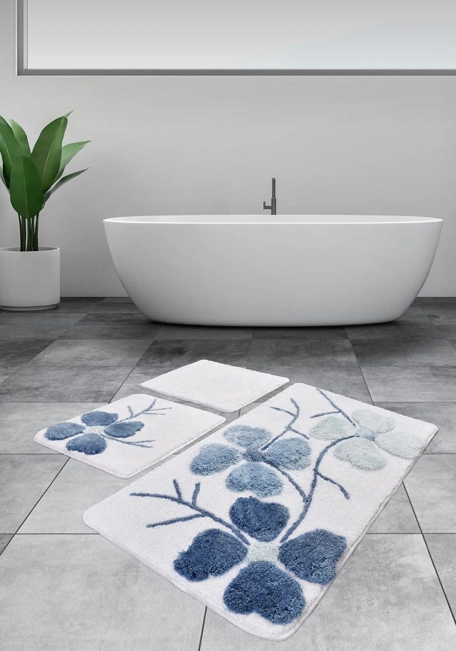  Prime-Home Bath Mat Soft Fluffy Area Rugs, Boho Bathroom Rug  Shaggy Durable Bath Rugs for Bathroom Bathtub, Non-Slip Floor Mats 18x30  Ethnic Style Watercolor Geometric Texture : Home & Kitchen