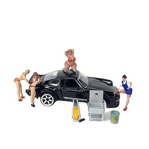 1/64 garage diorama car washing bikini girls set # 3