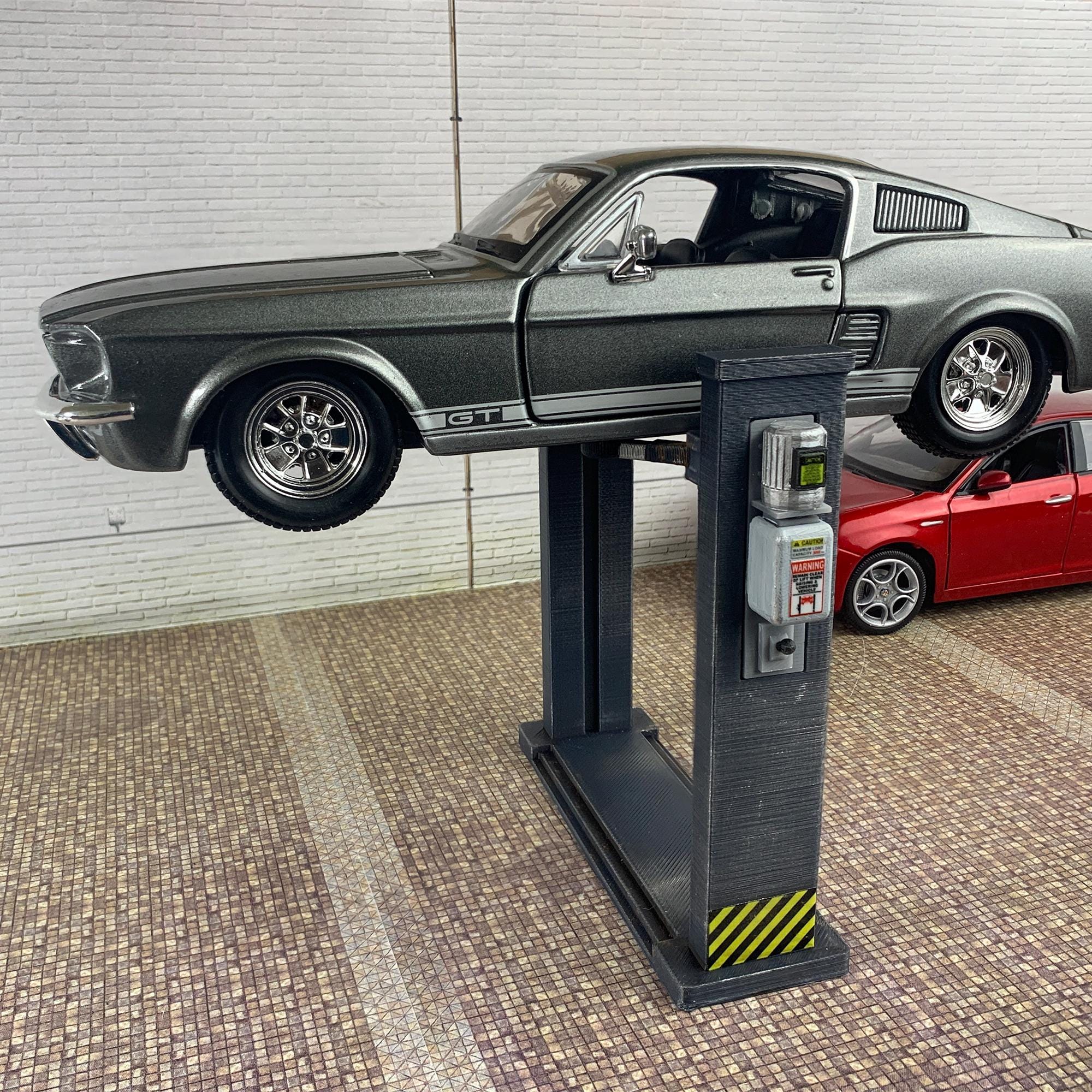 1-24 1-25スケールのおもちゃの車ツインポストリフトエレベーター