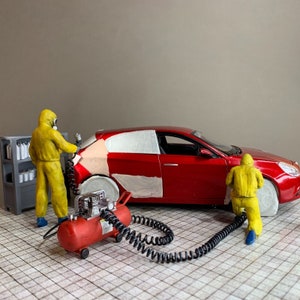 1/24 1/25 garage diorama car painters mechanics set