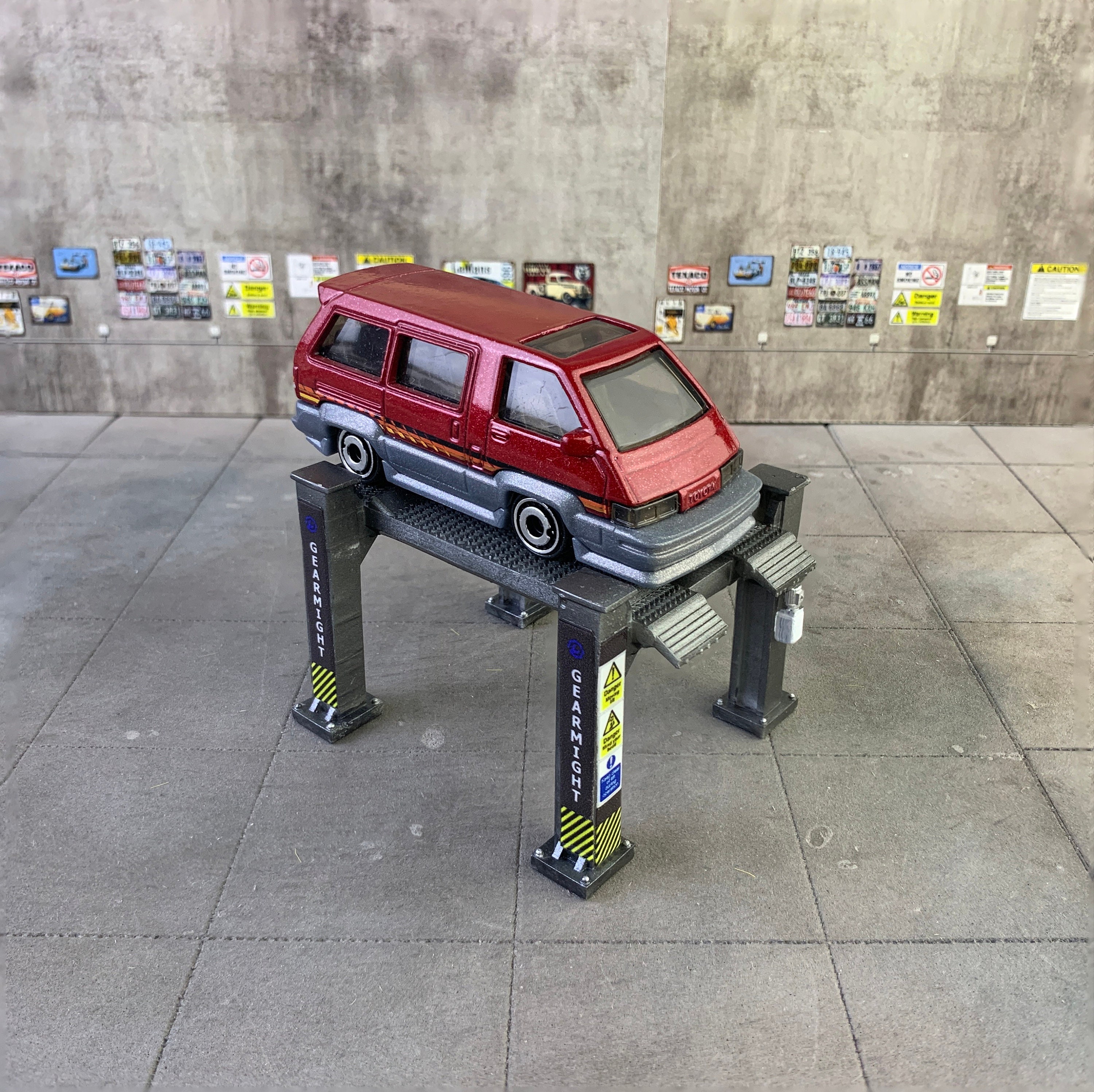 1/64 Scale 4- Post Car Lift Elevator for Mini Cars Garage Diorama ...