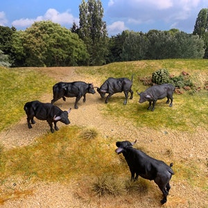 1/64 scale zoo diorama herd of buffalo figures