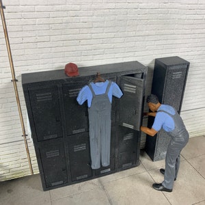 G scale diorama garage lockers 1-24 scale- SET of 2 Detailed Model Car Part for your Garage - Perfect for Hobbyists & Collectors TOY