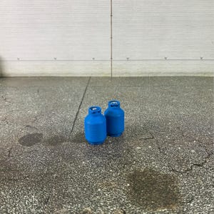 1-18 Scale Set of Two Gas Bottles – Classic Blue, 3D Printed for Dioramas