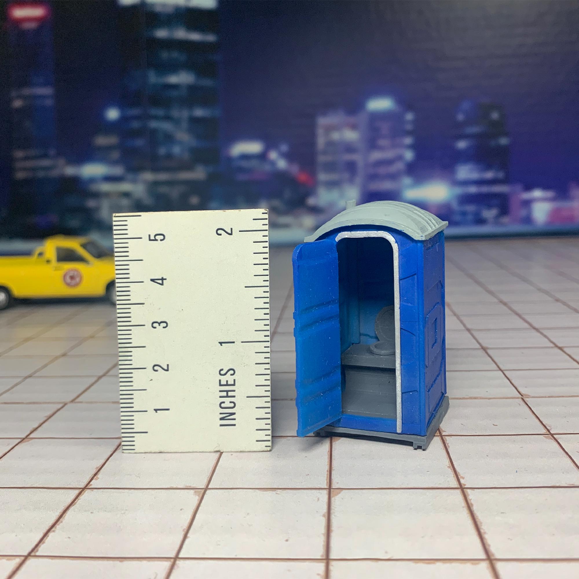 Restroom Scale Model Kit 1:64 Scale Portable Mobile Street Restroom Chemical Toilets Porta-potty ...