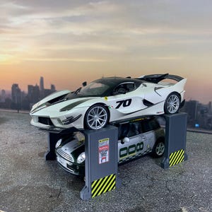 1:18 Scale Single Model Car Stacker | 3D-Printed Plastic Stands| Holder for Displaying Model Cars set of 2