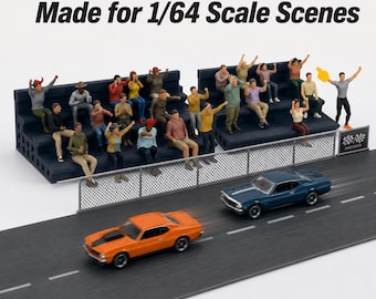 1-64 scale diorama UNPAINTED WHOLESALE Supporters Funs Figurines two Bleachers for slot cars scenes 24 pcs